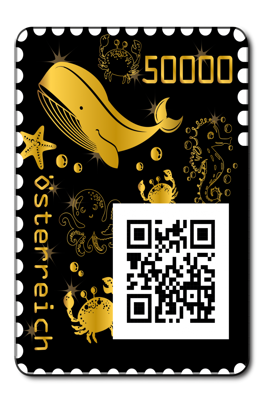 Exklusive Crypto Stamp Gold Edition Wal mit 1g Echtgold! 4
