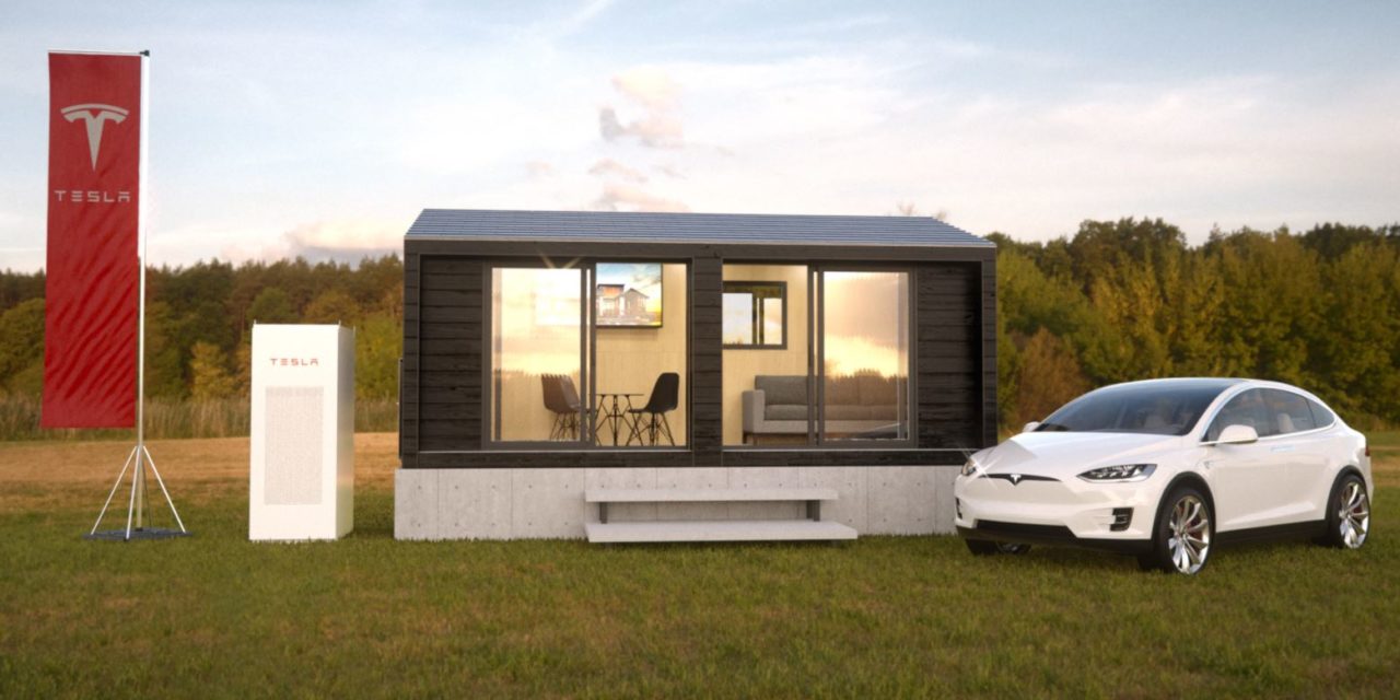 Tesla wirbt auf deutscher Messe mit Tiny House