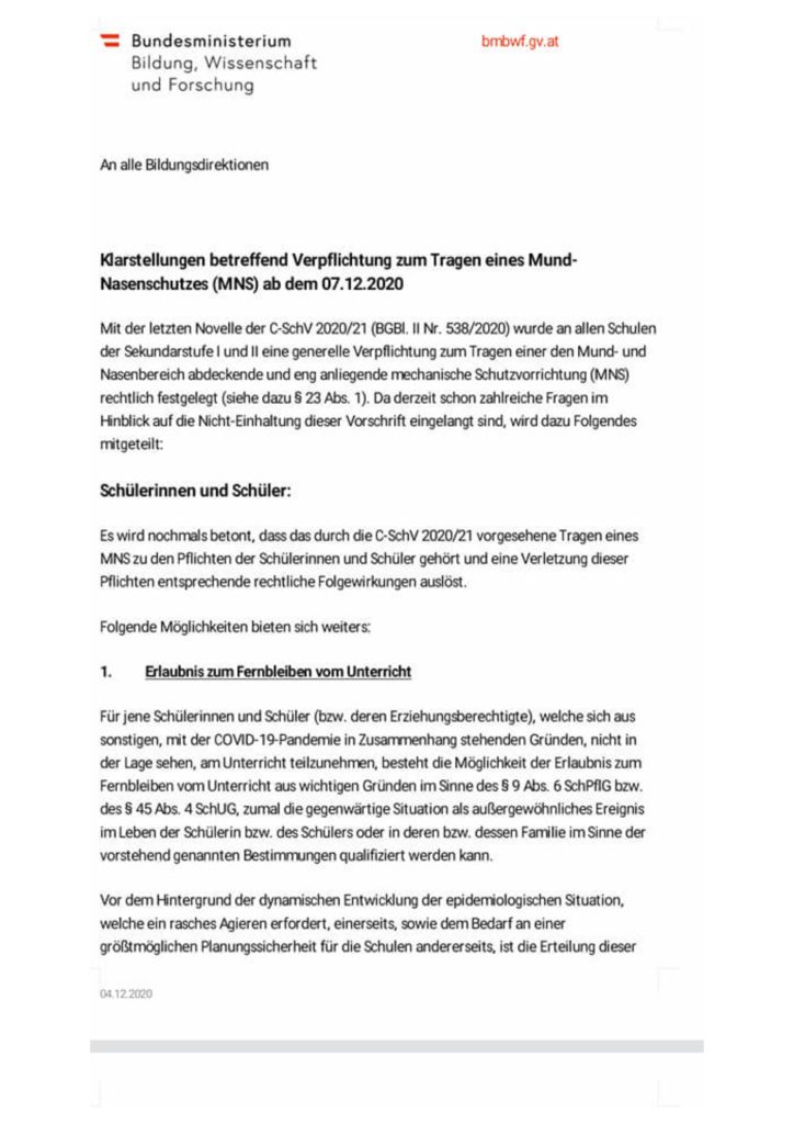 Werden Lehrer durch das BM zum Gesetzesbruch aufgefordert? 3 Jahre Haft? 1