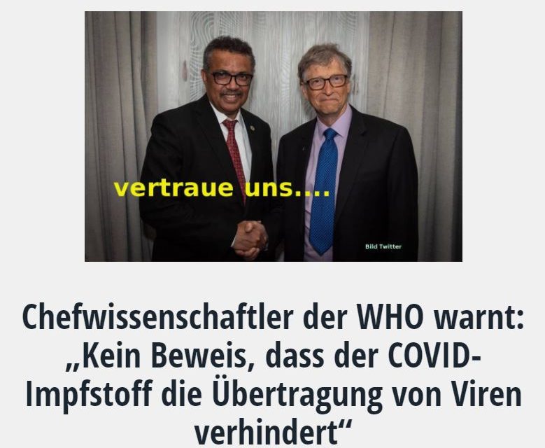 Chefwissenschaftler der WHO warnt: „Kein Beweis, dass der COVID-Impfstoff die Übertragung von Viren verhindert“