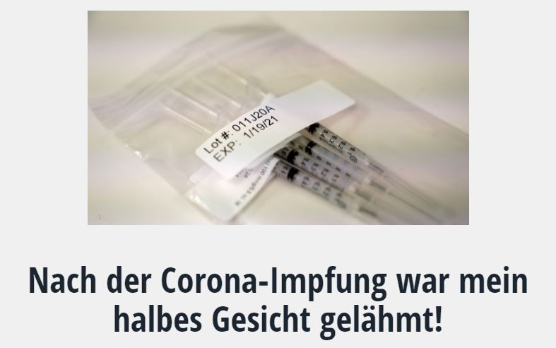 Nach der Corona-Impfung war mein halbes Gesicht gelähmt!