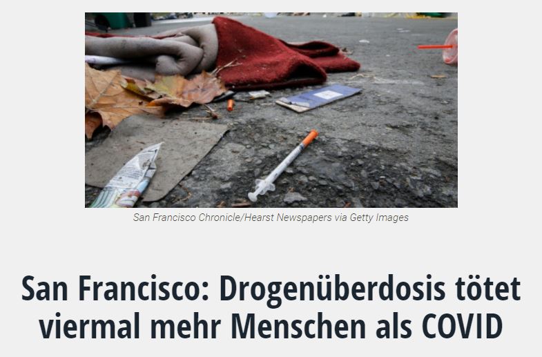 Drogenüberdosis tötet viermal mehr Menschen als COVID