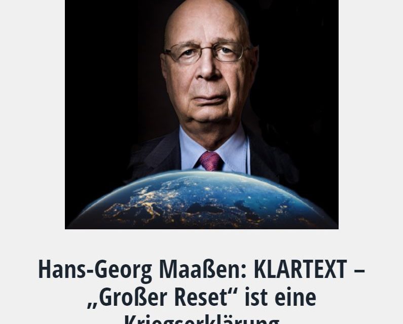 Hans-Georg Maaßen: KLARTEXT – „Großer Reset“ ist eine Kriegserklärung