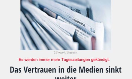 Das Vertrauen in die Medien sinkt weiter