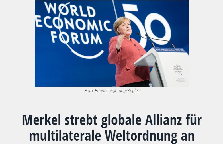 Merkel strebt globale Allianz für multilaterale Weltordnung an