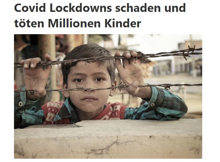 Covid Lockdowns schaden und töten Millionen Kinder