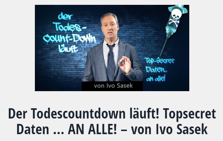 Der Todescountdown läuft! Topsecret Daten … AN ALLE! – von Ivo Sasek 