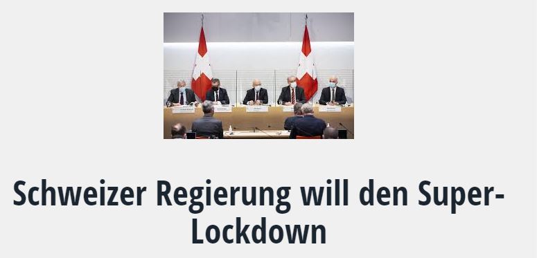 Schweizer Regierung will den Super-Lockdown