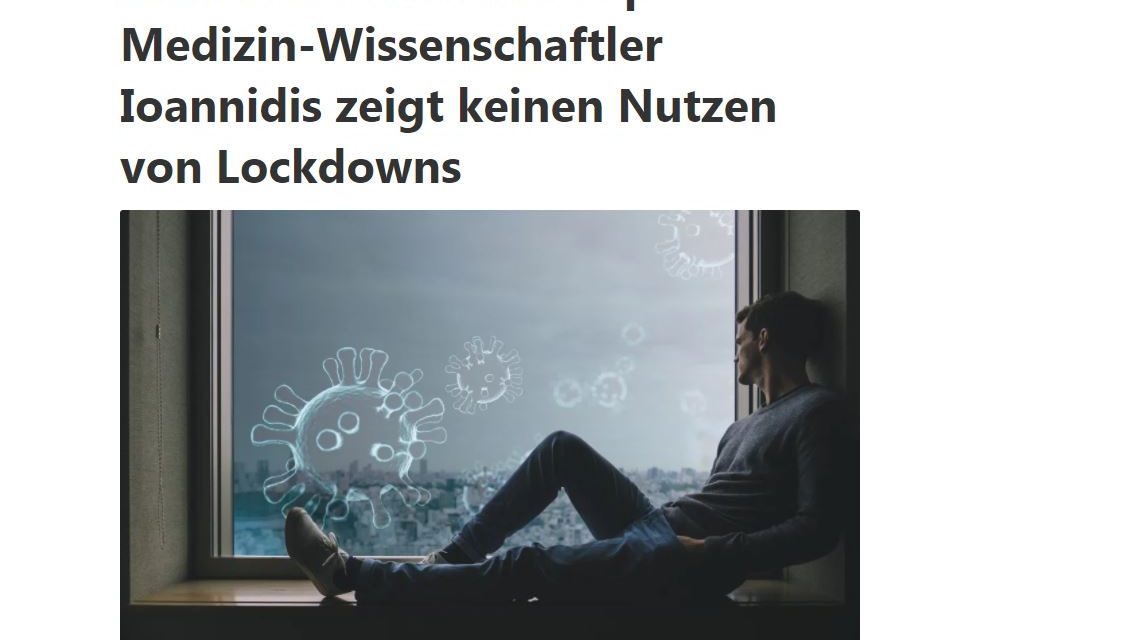 Stanford Studie mit Top Medizin-Wissenschaftler Ioannidis zeigt keinen Nutzen von Lockdowns