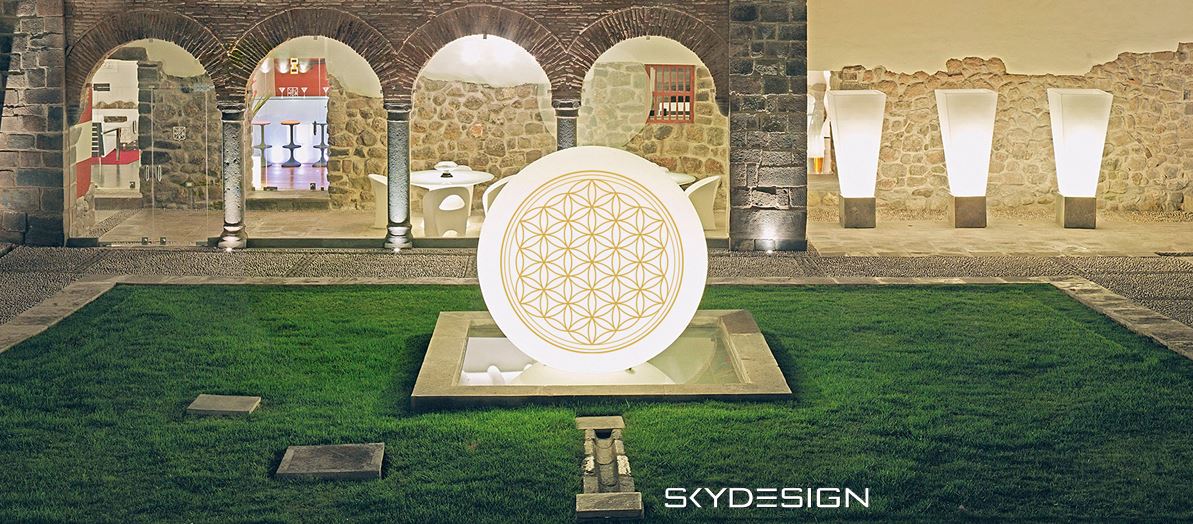 blume des lebens kegelleuchte lampe gartenkugeln - SLIDE Design News aus Milano - moderne Gartenmöbel