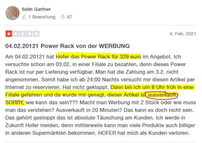 Hofer Artikel vor Öffnung ausverkauft? Beschwerden häufen sich! 11