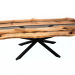 Stół do jadalni z litego pnia drzewa | Stół konferencyjny z litego drewna Industrial