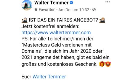 Walter Temmer Erfahrungen | Betrug? Abzocke?