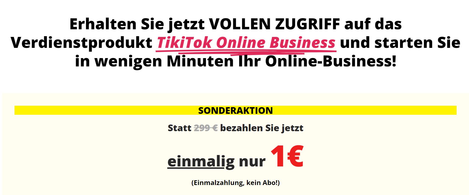 Heimarbeit TikiTok Online Business