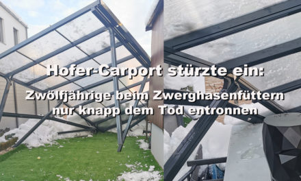 Hofer-Carport stürzte ein: Zwölfjährige beim Zwerghasenfüttern nur knapp dem Tod entronnen